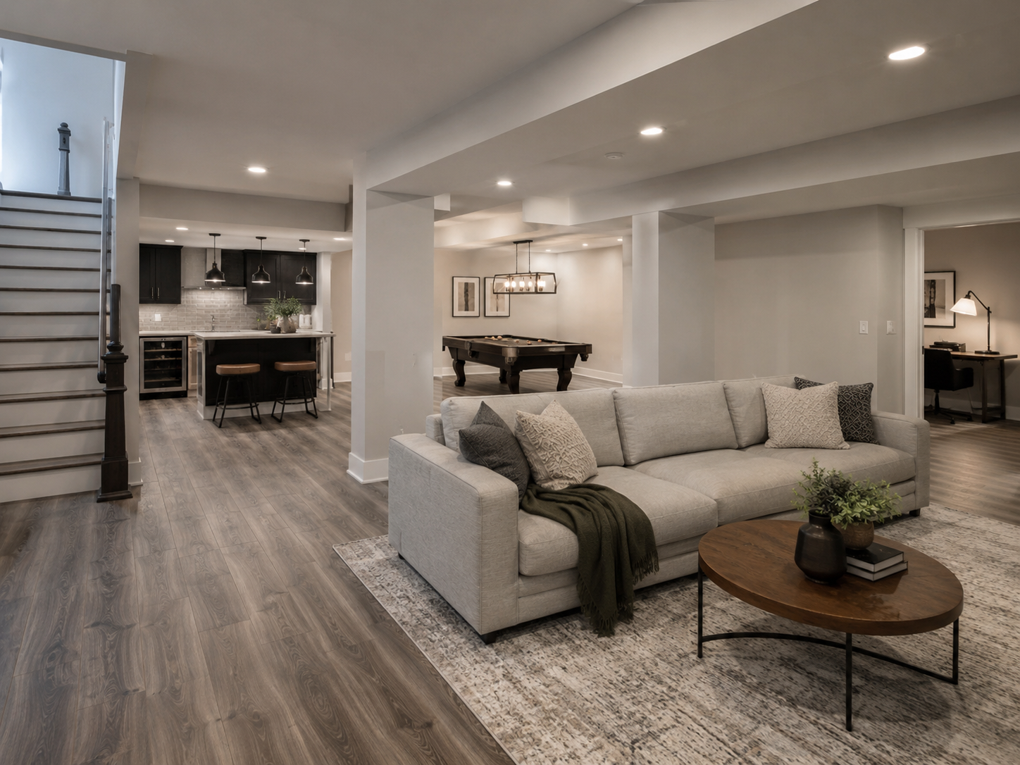 Illustrative basement renovation
